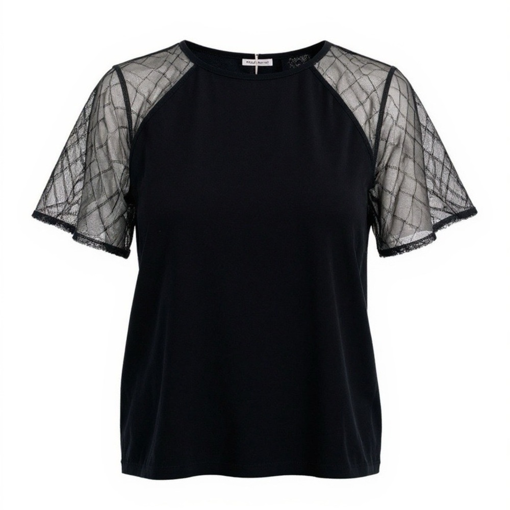 EUC Jack Wills Black Lace Short Sleeve Crop Top 4